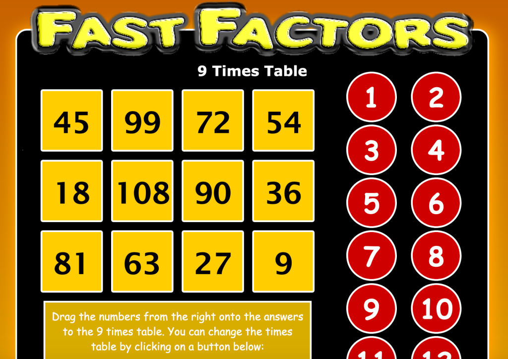 Fast Factors: multiplication practice